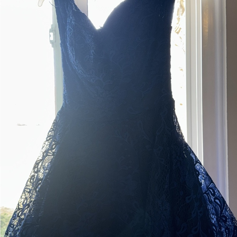 Elegant Blue Lace Dress